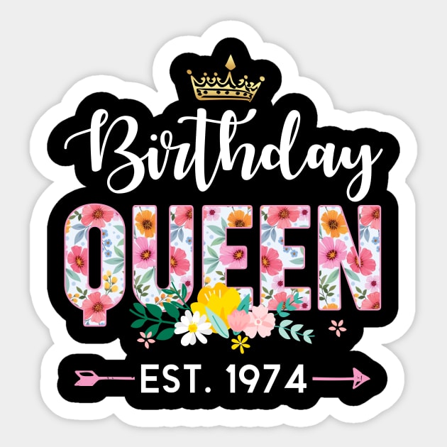 Birthday Queen Perfect Top 50th Birthday Floral B-day Gift For Women Sticker by truong-artist-C